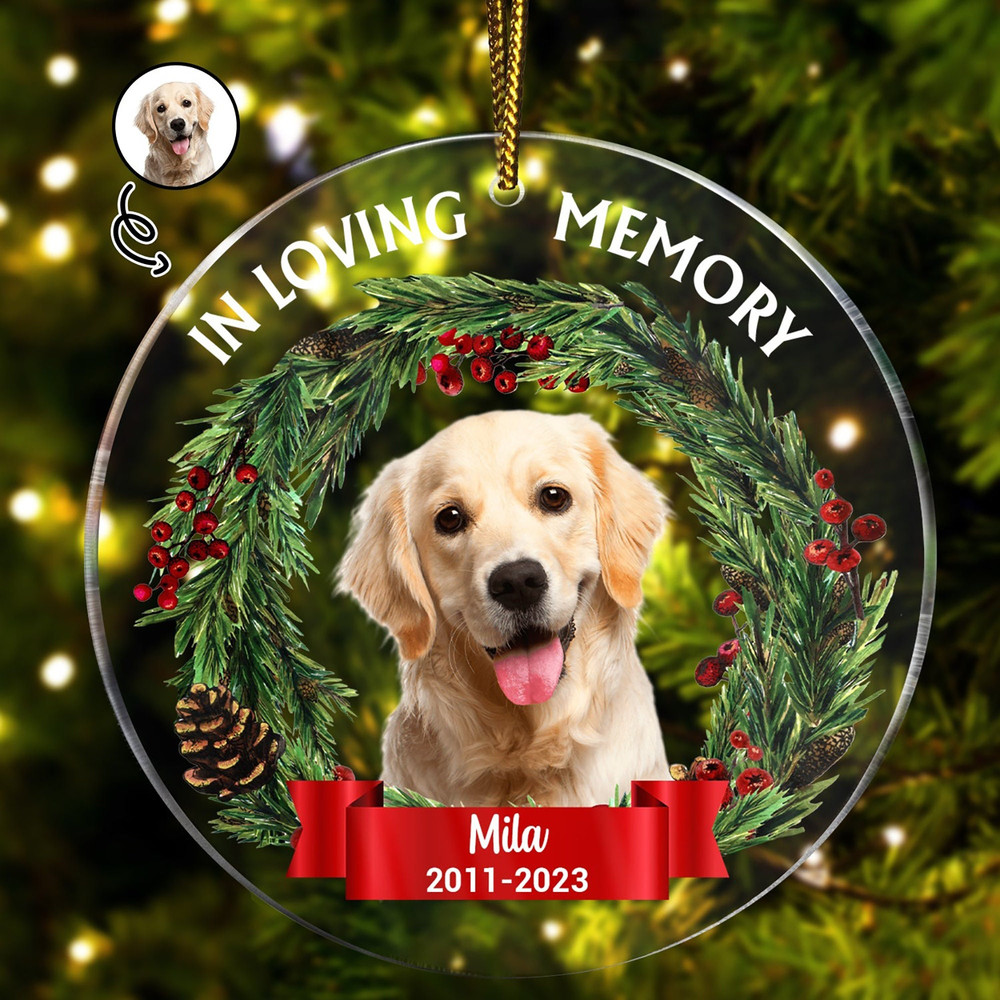 Personalized Cat & Dog Memorial Ornament With Photo, Pet Memorial Gifts, Pet Memorial, Dog Loss Keepsake, Dog Memorial Gift, Christmas Decor - 5.jpg