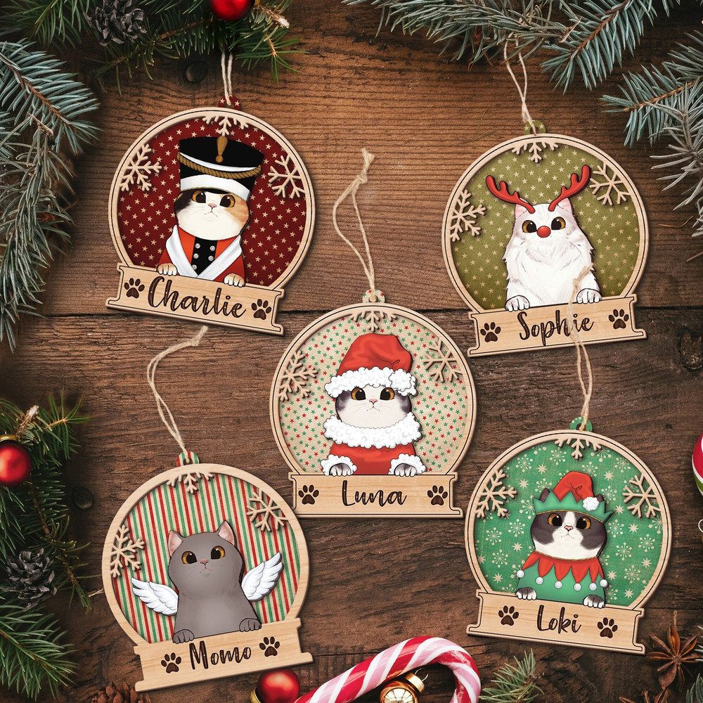 Personalized Cat Christmas Ornament, Custom Peeking Cats Ornament, Christmas Gifts, Custom Pets Ornament, Gift For Cat Lovers, Cat Mom Gifts - 2.jpg