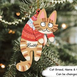 personalized cat christmas ornament, funny custom cats ornament, christmas gifts