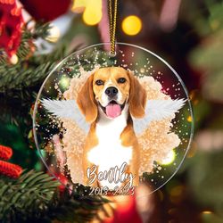 Personalized Dog  Cat Memorial Ornament With Photo, Pet Memorial Gifts, Pet Memorial