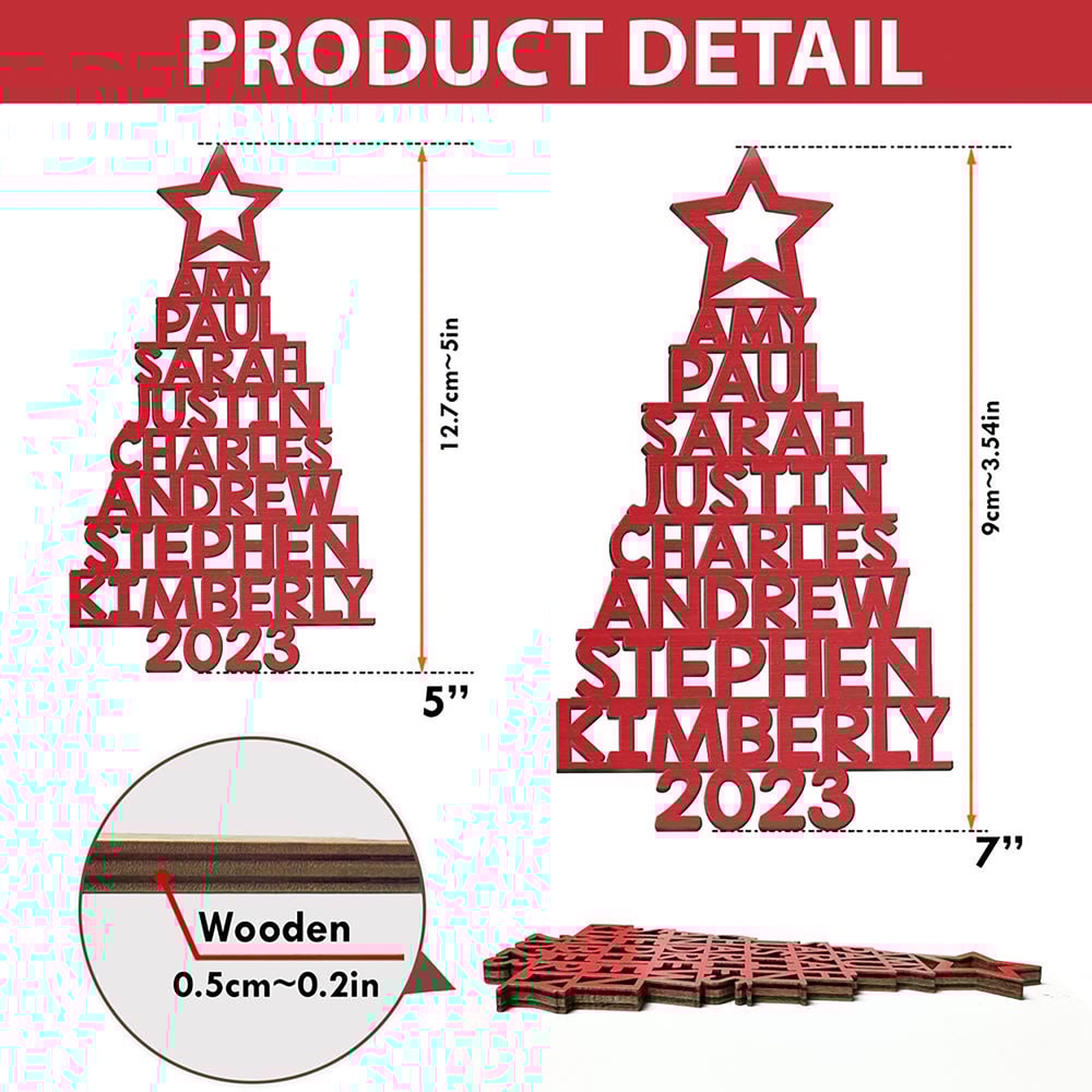 Personalized Family Name Christmas Ornament, Christmas Tree Ornament With Family Names, Christmas Tree Name Ornament, 2023 Family Ornament - 5.jpg
