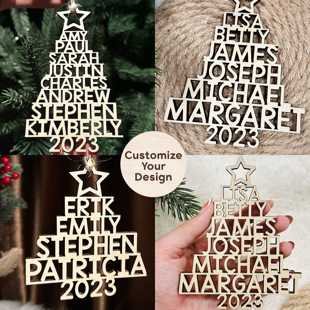 Personalized Family Name Christmas Ornament, Christmas Tree Ornament With Family Names, Christmas Tree Name Ornament, 2023 Family Ornament - 6.jpg