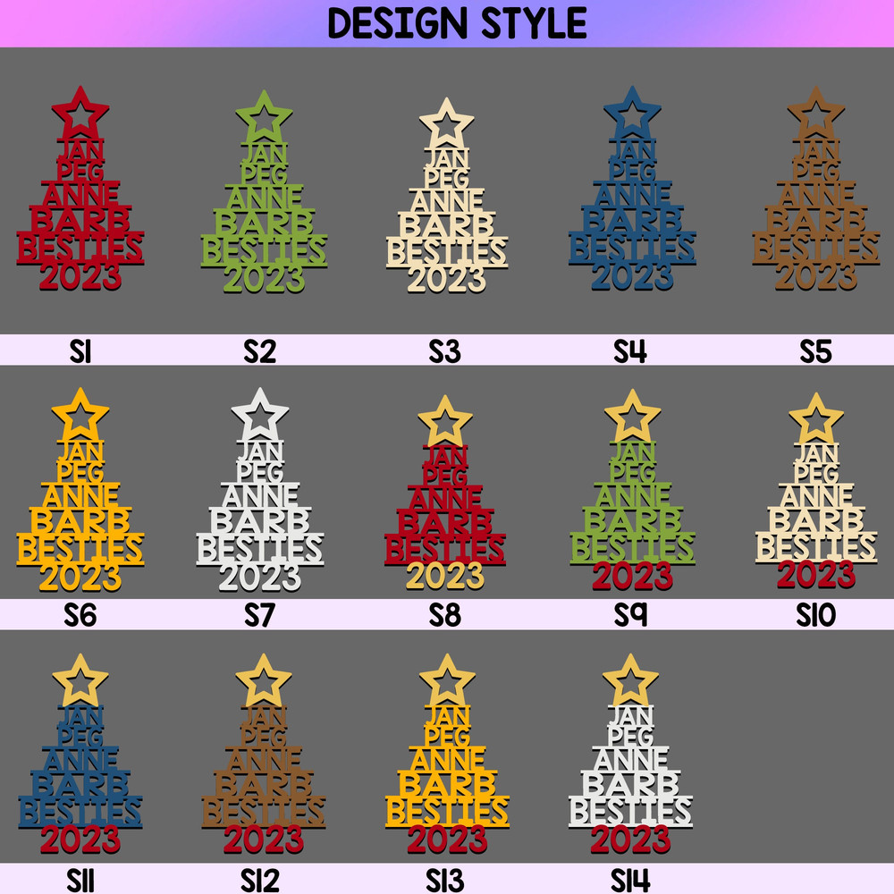 Personalized Family Name Christmas Ornament, Christmas Tree Ornament With Family Names, Christmas Tree Name Ornament, 2023 Family Ornament - 4.jpg