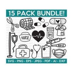 nurse icons svg bundle, nurse quotes svg, doctor svg, nurse svg heart, superhero, nurse life, stethoscope, cut files for cricut, silhouette