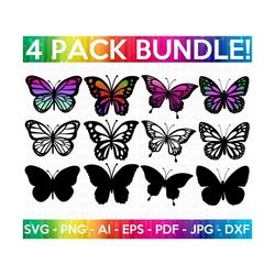 layered butterfly svg bundle, butterfly svg, butterfly silhouette, monarch butterfly, clipart, cricut cut file