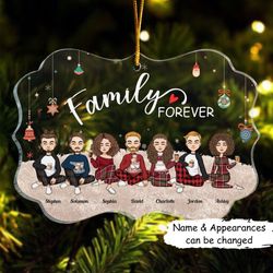personalized family ornament, custom acrylic ornament, gift for family