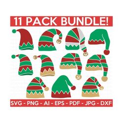 Christmas Elf Hats SVG Bundle, Elf Hats Svg, Family Shirts SVG, Christmas Shirts svg, Santa, Christmas Designs SVG, Cut File Cricut