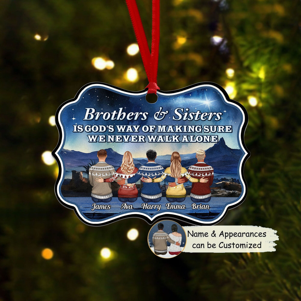 Personalized Family Ornament, Siblings Ornament, Family Gift, Christmas Tree Decor, Christmas Gift For Family, Sisters, Brothers, Siblings - 1.jpg