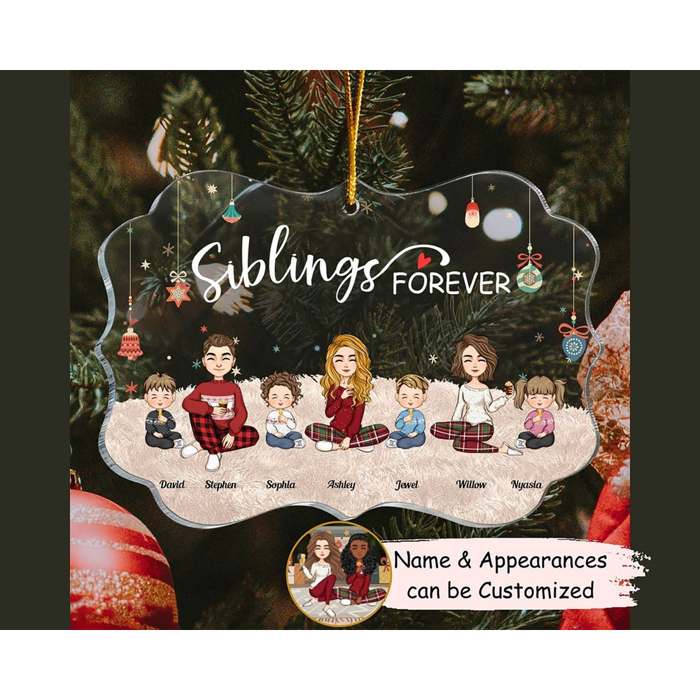 Personalized Family Ornament, Siblings Ornament, Family Gift, Christmas Tree Decor, Christmas Gift For Family, Sisters, Brothers, Siblings - 1.jpg