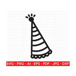 Birthday Hat SVG, Happy Birthday SVG, Birthday SVG, Birthday Girl svg, Birthday Decor svg, Party Hat svg,  Hand-drawn svg, Cricut Cut files