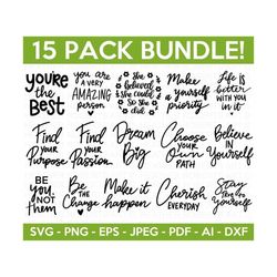 inspirational quotes svg bundle, motivational quotes svg, positive quotes svg, life quotes, hand-lettered quotes, cricut cut file,silhouette