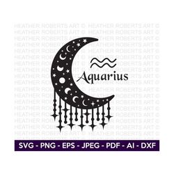 aquarius svg, zodiac moon svg, zodiac signs svg, astrology signs svg, zodiac symbols svg, constellation signs svg, horoscope,cut file cricut