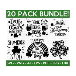 st patrick's day svg bundle, lucky svg, irish svg, st patrick's day quotes, shamrock svg, clover svg, cut file cricut, silhouette