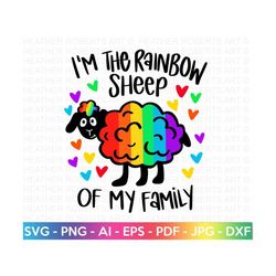 rainbow sheep svg, lgbtq svg, gay svg, pride svg, rainbow svg, gay pride shirt svg, gay festival outfit svg, cut files cricut, silhouette