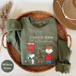 charlie and the snoopy christmas sweatshirt, christmas cartoon dog sweatshirt, christmas gift, vintage sweatshirt
