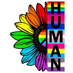 human sunflower rainbow lgbt flag svg, gay pride svg