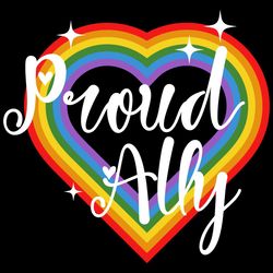 proud ally gay pride month svg, love rainbow flag svg