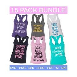 gym svg bundle, women workout shirt svg, gym shirt svg, workout tank top svg, fitness svg, muscle tank svg, flowy tank svg, cut file cricut