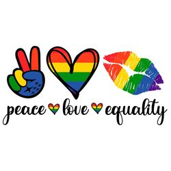 peace love equality rainbow pride svg, lgtbq pride svg