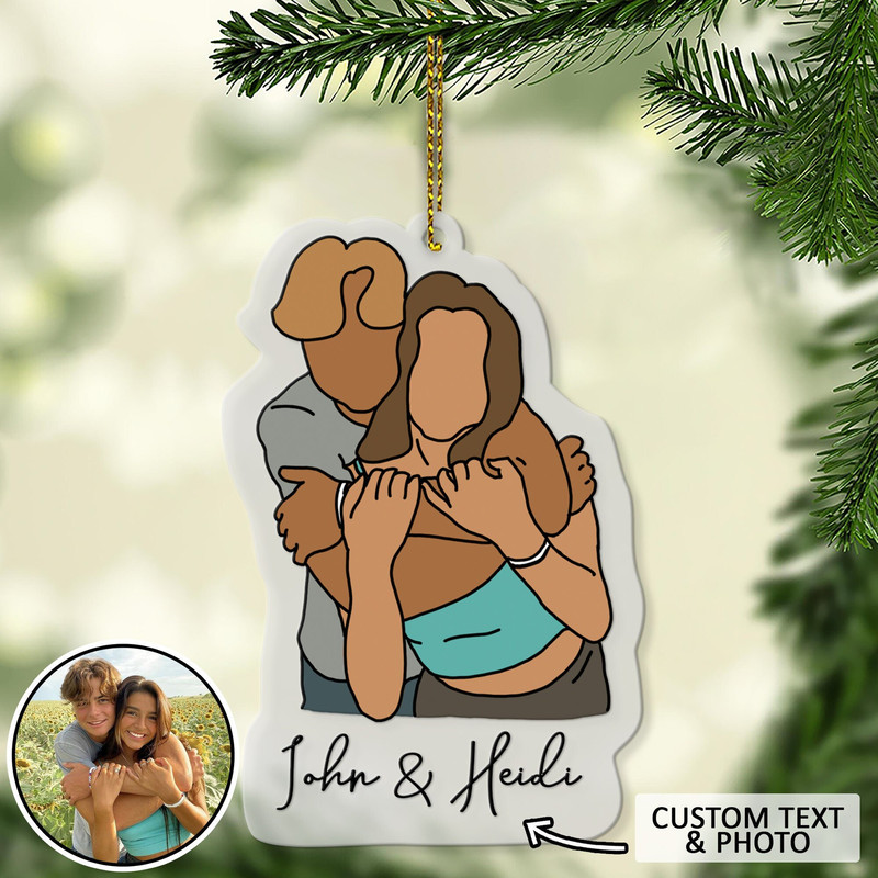 Custom Portrait Ornament, Personalized Christmas Ornament, Custom Family Ornament, Couple Portrait Ornament, Custom Faceless Portrait - 1.jpg