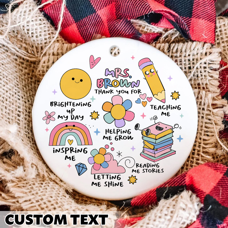 Custom Teacher Christmas Ornament, Personalized Teacher Gift, Teacher Ornament, Teacher Thank You Gift, Teacher Appreciation Gifts - 1.jpg