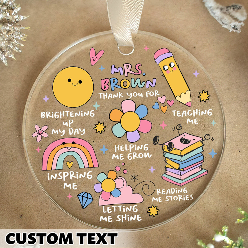 Custom Teacher Christmas Ornament, Personalized Teacher Gift, Teacher Ornament, Teacher Thank You Gift, Teacher Appreciation Gifts - 2.jpg