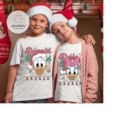donald duck daisy duck christmas shirt, disney vintage xmas family shirt, disney christmas group shirt, disney shirt