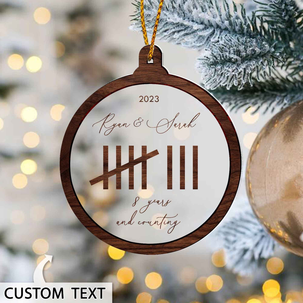 Personalized Anniversary Ornament, Anniversary Gifts By Year Christmas Ornament, Gift for Him, Gift for Her, Any Anniversary Year - 1.jpg