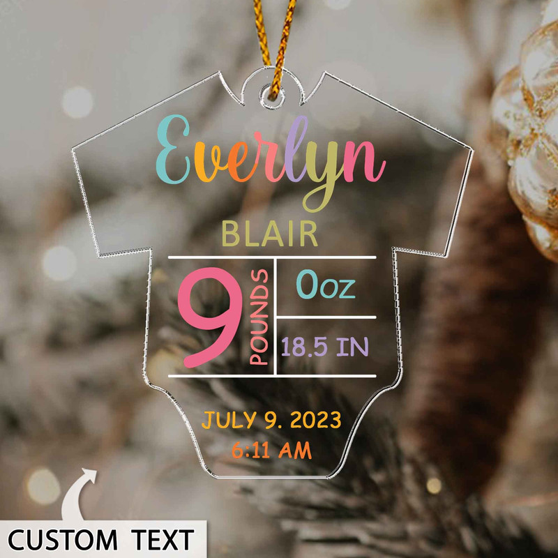 Personalized Baby's First Christmas Ornament, New Baby Gift, Newborn Ornament, Xmas Tree Decor, Kid 1st Christmas Gift, Cute Kid Ornament - 10.jpg