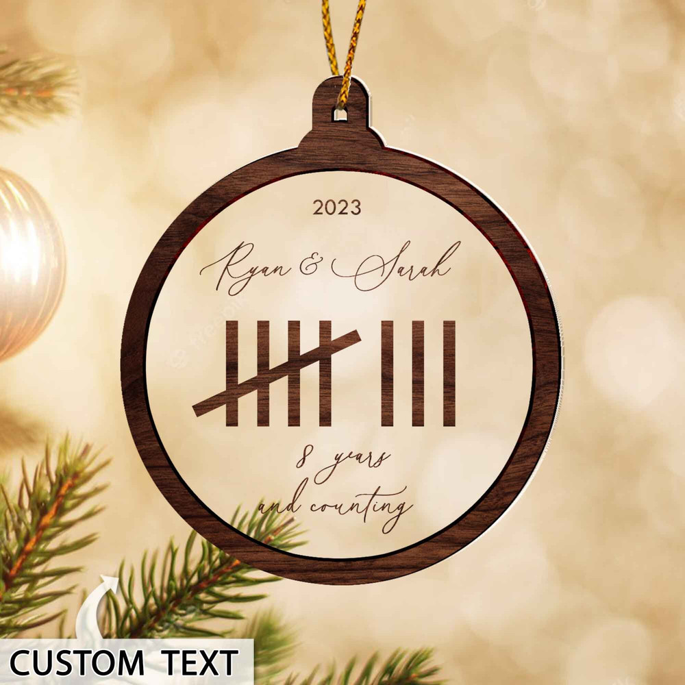 Personalized Anniversary Ornament, Anniversary Gifts By Year Christmas Ornament, Gift for Him, Gift for Her, Any Anniversary Year - 2.jpg