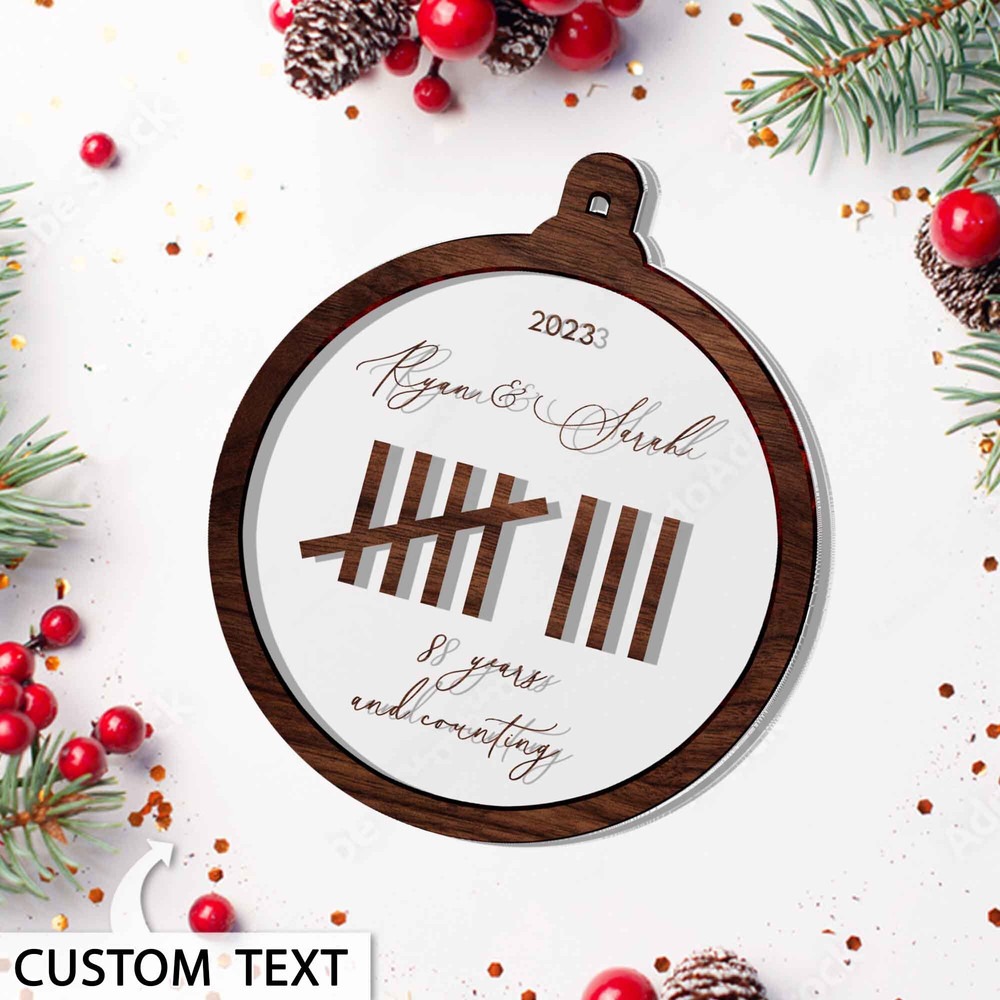 Personalized Anniversary Ornament, Anniversary Gifts By Year Christmas Ornament, Gift for Him, Gift for Her, Any Anniversary Year - 4.jpg