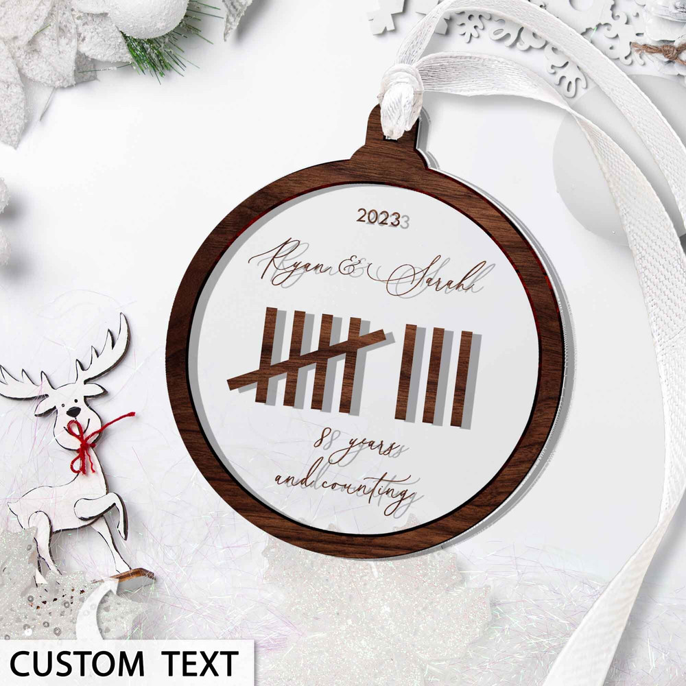 Personalized Anniversary Ornament, Anniversary Gifts By Year Christmas Ornament, Gift for Him, Gift for Her, Any Anniversary Year - 9.jpg