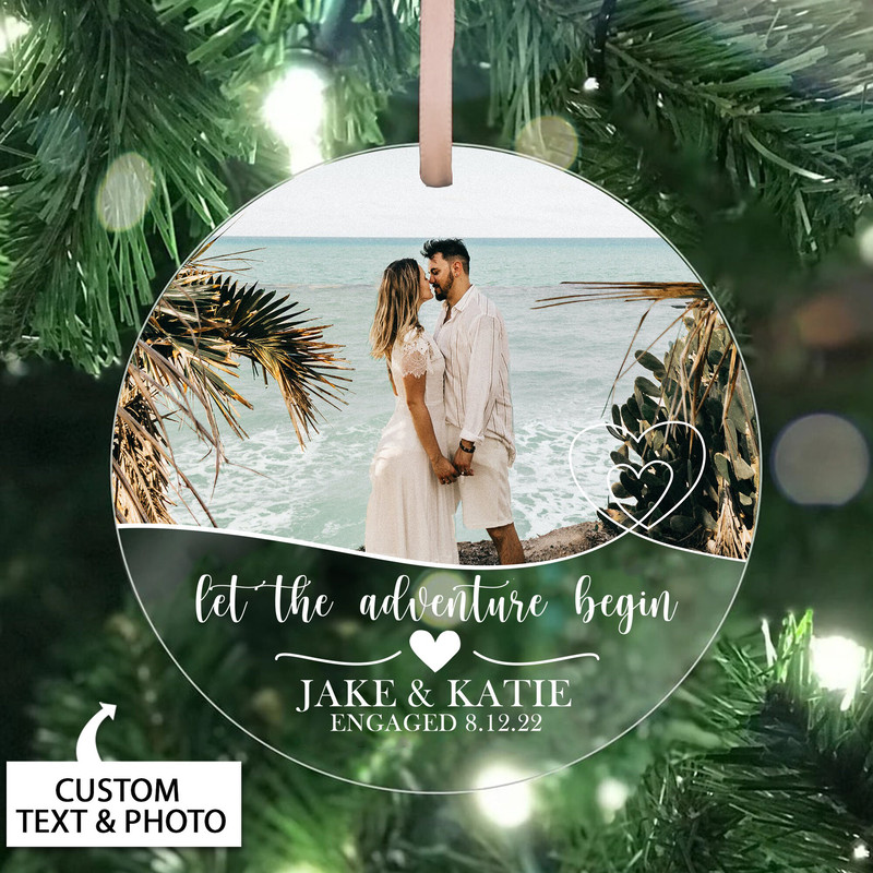 Personalized Engaged Ornament, Engaged Christmas Ornament, Engaged Acrylic Ornament, Custom Engagement Gift For Couple, Newly Engaged Gift - 2.jpg