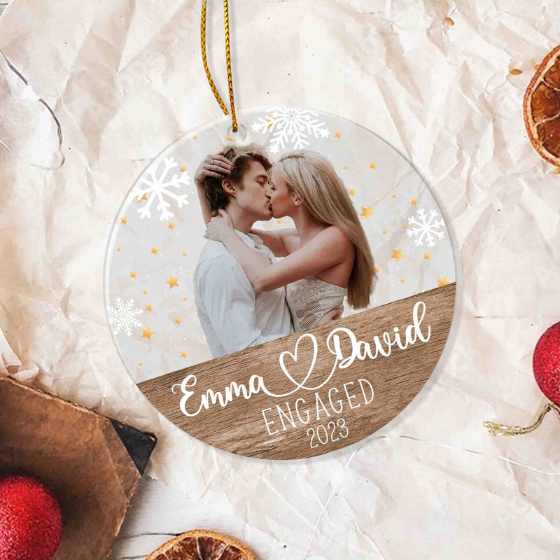 Personalized Engaged Ornament with Photo, Engaged Christmas Ornament, Custom Engagement Keepsake, First Christmas Engaged, Engagement Gift - 6.jpg