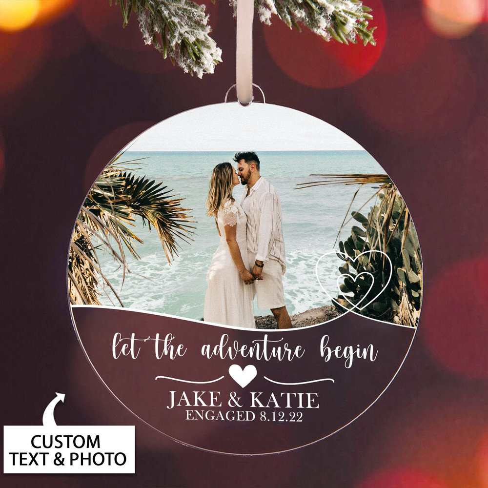 Personalized Engaged Ornament, Engaged Christmas Ornament, Engaged Acrylic Ornament, Custom Engagement Gift For Couple, Newly Engaged Gift - 5.jpg