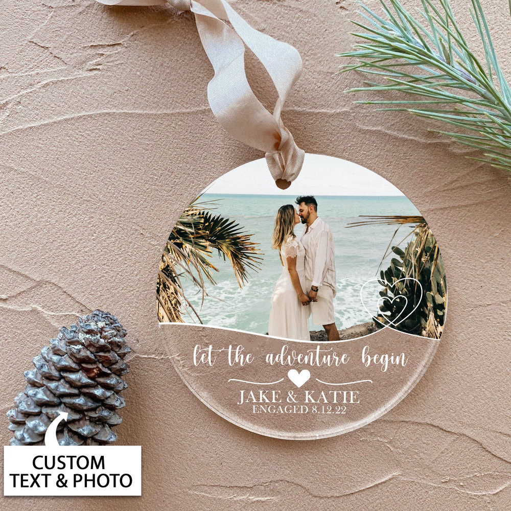 Personalized Engaged Ornament, Engaged Christmas Ornament, Engaged Acrylic Ornament, Custom Engagement Gift For Couple, Newly Engaged Gift - 6.jpg