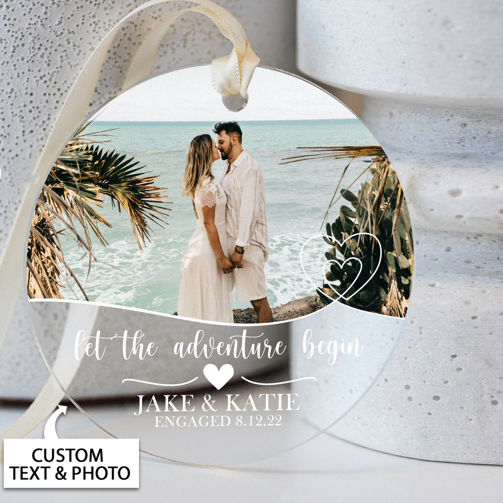Personalized Engaged Ornament, Engaged Christmas Ornament, Engaged Acrylic Ornament, Custom Engagement Gift For Couple, Newly Engaged Gift - 8.jpg