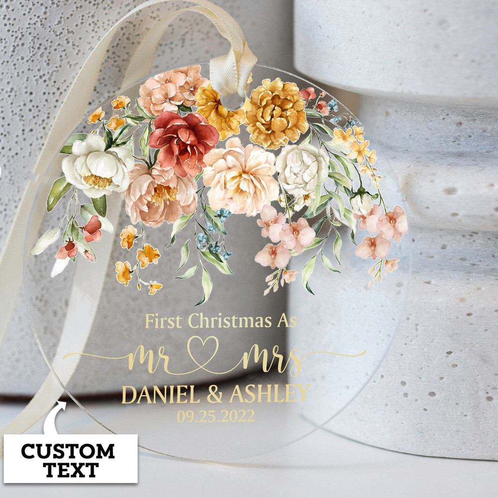 Personalized First Christmas Married Ornament, Mr & Mrs Christmas Ornament, Our First Christmas Married as Mr and Mrs Ornament, Wedding Gift - 2.jpg