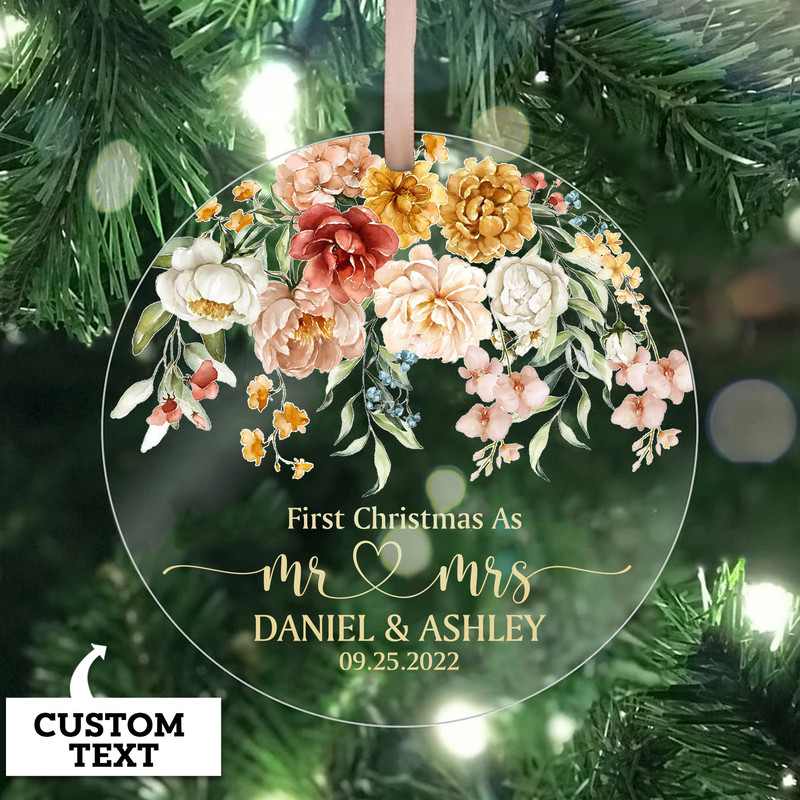 Personalized First Christmas Married Ornament, Mr & Mrs Christmas Ornament, Our First Christmas Married as Mr and Mrs Ornament, Wedding Gift - 3.jpg