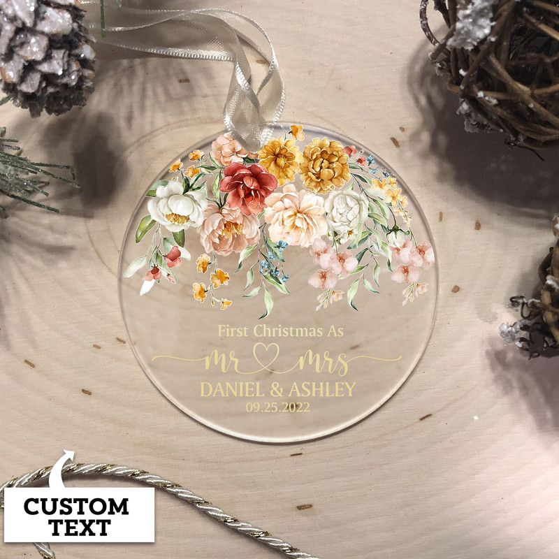Personalized First Christmas Married Ornament, Mr & Mrs Christmas Ornament, Our First Christmas Married as Mr and Mrs Ornament, Wedding Gift - 4.jpg