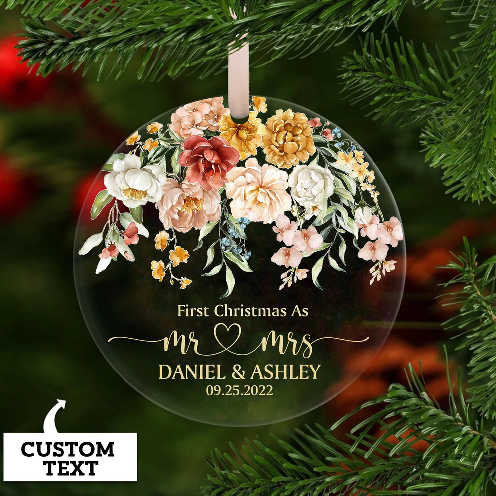 Personalized First Christmas Married Ornament, Mr & Mrs Christmas Ornament, Our First Christmas Married as Mr and Mrs Ornament, Wedding Gift - 6.jpg