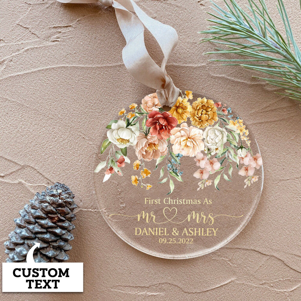 Personalized First Christmas Married Ornament, Mr & Mrs Christmas Ornament, Our First Christmas Married as Mr and Mrs Ornament, Wedding Gift - 7.jpg