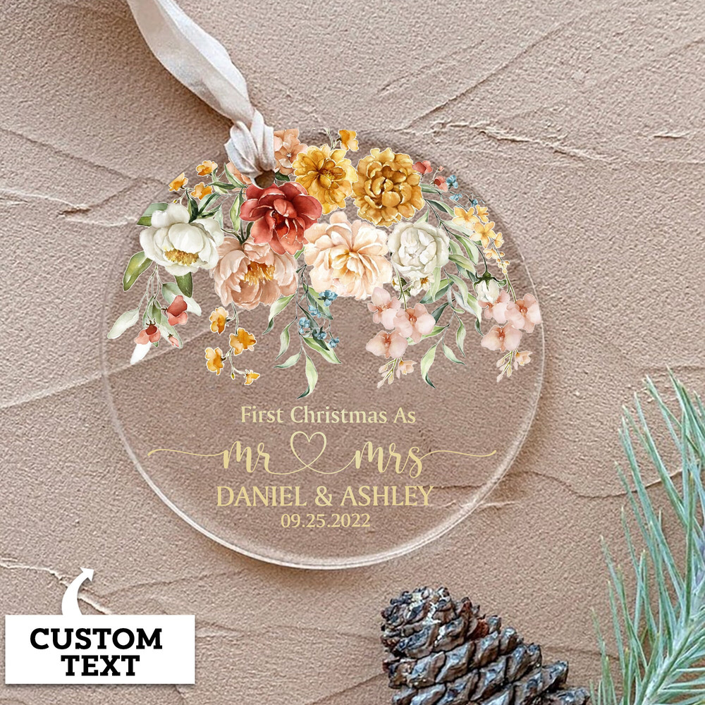 Personalized First Christmas Married Ornament, Mr & Mrs Christmas Ornament, Our First Christmas Married as Mr and Mrs Ornament, Wedding Gift - 8.jpg