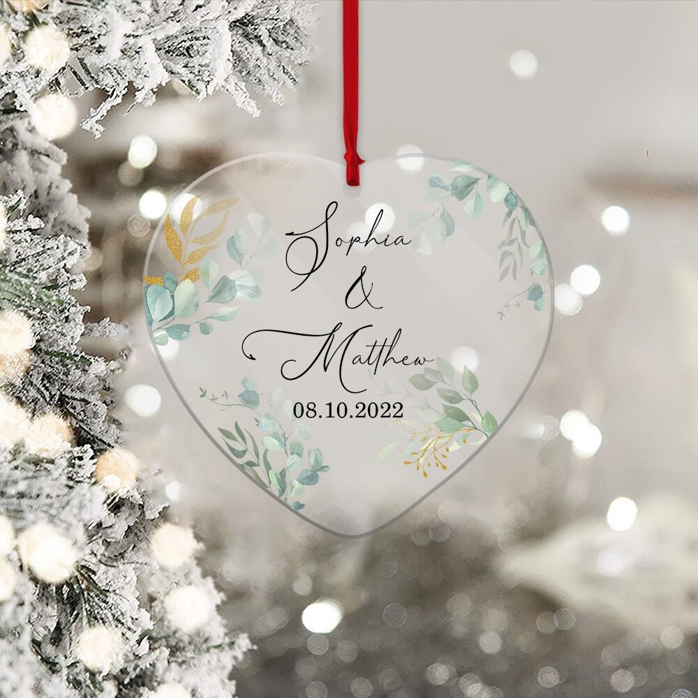 Personalized Wedding Ornament, Engagement Ornament, Married Ornament, Wedding Gift, Our First Christmas, Newlywed Gift, Engagement Gift - 1.jpg