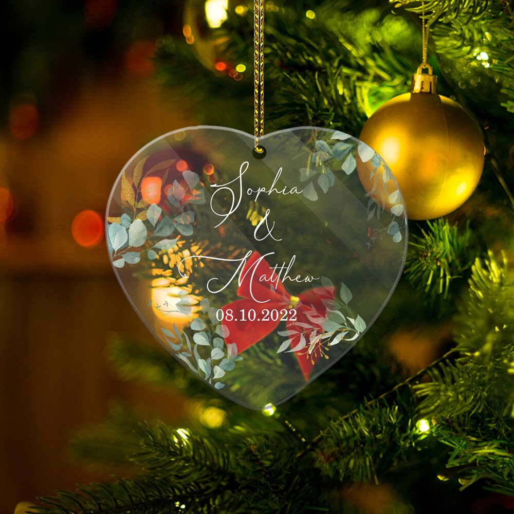 Personalized Wedding Ornament, Engagement Ornament, Married Ornament, Wedding Gift, Our First Christmas, Newlywed Gift, Engagement Gift - 2.jpg