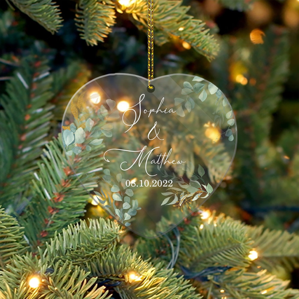 Personalized Wedding Ornament, Engagement Ornament, Married Ornament, Wedding Gift, Our First Christmas, Newlywed Gift, Engagement Gift - 3.jpg