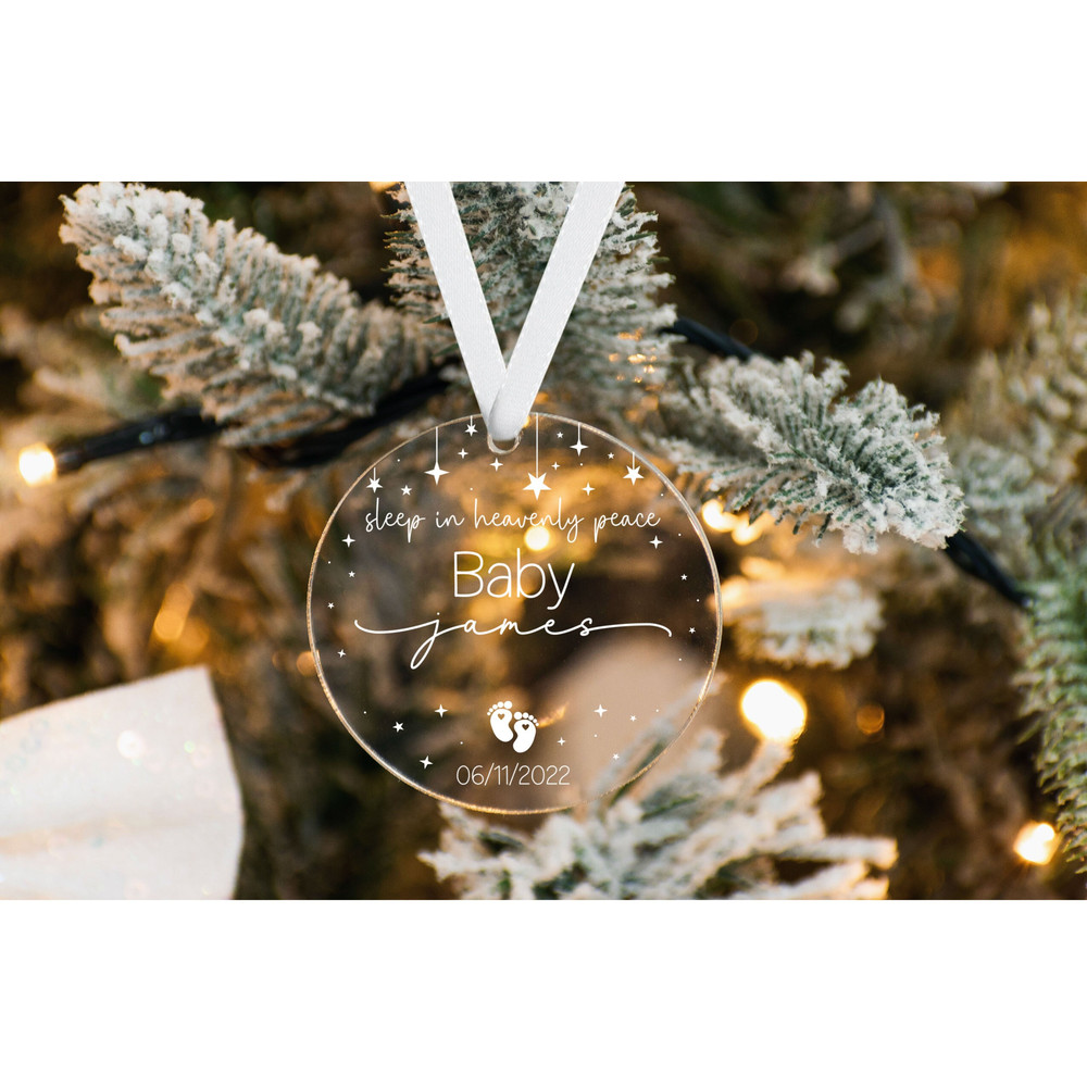 Baby Memorial Ornament Infant Loss Gift Sleep in Heavenly Peace Ornament Miscarriage Gift Child Loss Grief Gift Loving Memory Gift - 1.jpg