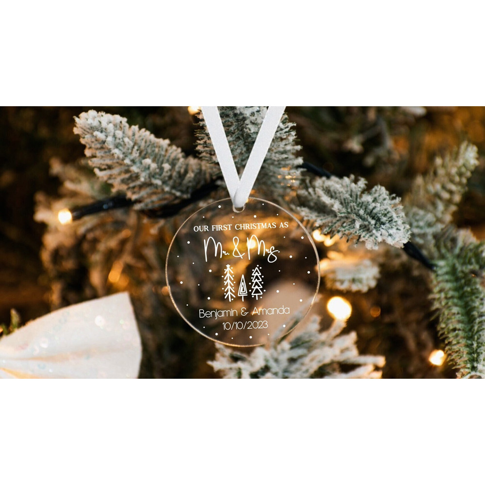 First Christmas Married Ornament Our First Christmas Married as Mr and Mrs Ornament Mr and Mrs Christmas Tree Ornament Personalized - 1.jpg