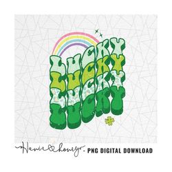 st patrick's day sublimation - st patrick's png - retro png - retro boho png - lucky clover png - rainbow - lucky vibes