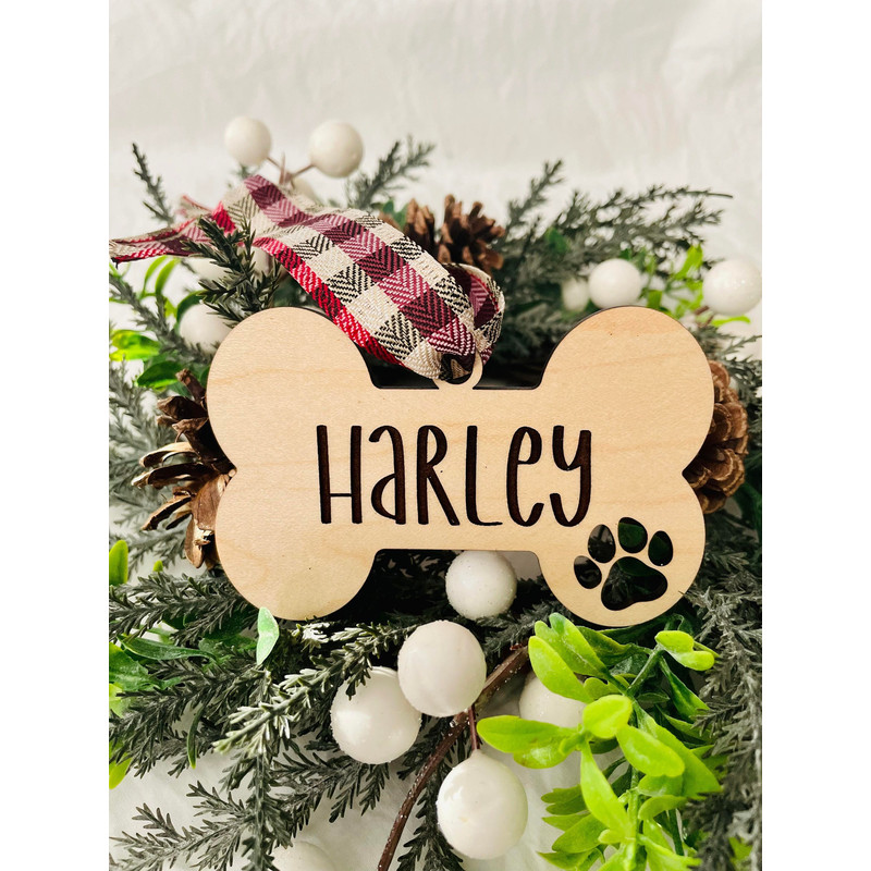Personalized Dog Name Ornament Custom Puppy Ornament Custom Dog Bone Gift Custom Christmas Gift for Dog Lover New Puppy Gift A012 - 1.jpg
